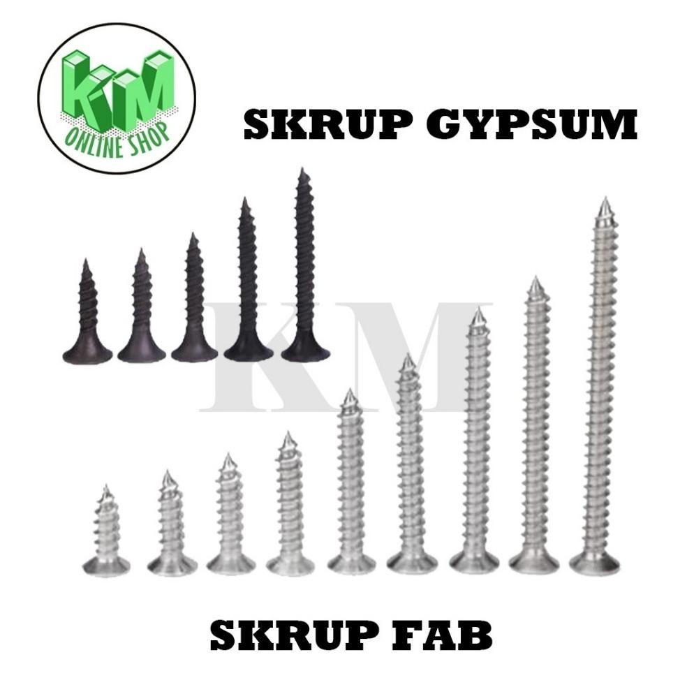 Sekrup Skrup GYPSUM / Sekrup Gypsum Hitam screw 100 gram