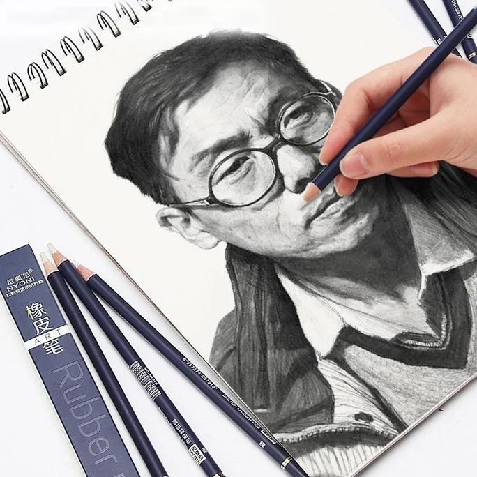 

NYONI Penghapus Bentuk Pensil / Pencil Shaped Eraser / Penghapus Seni for Art Student