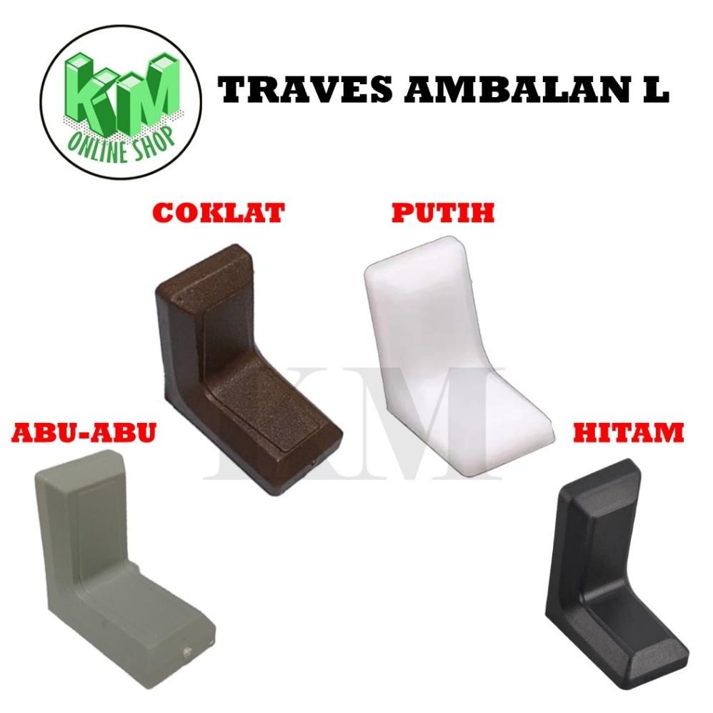 Traves Penyangga Rak Lemari Siku 22 L Ambalan Siku 22 L Penyangga Besi Plastik Trapes Trafex