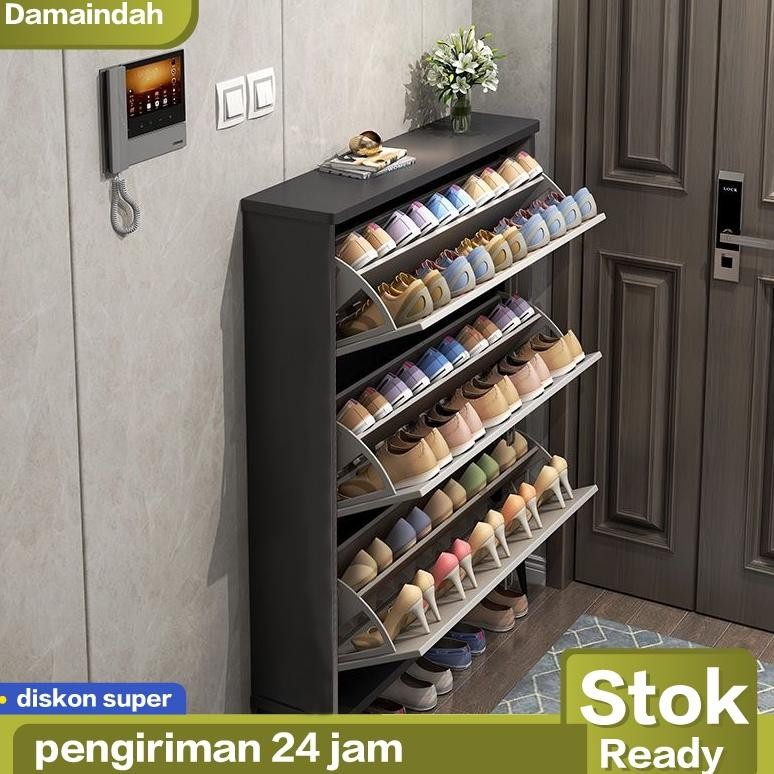 Rak Sepatu/Lemari Sepatu/Rak Sepatu Susun Tertutup/Tempat Sepatu/Shoes Cabinet/Aesthetic/Kayu/Outdoo
