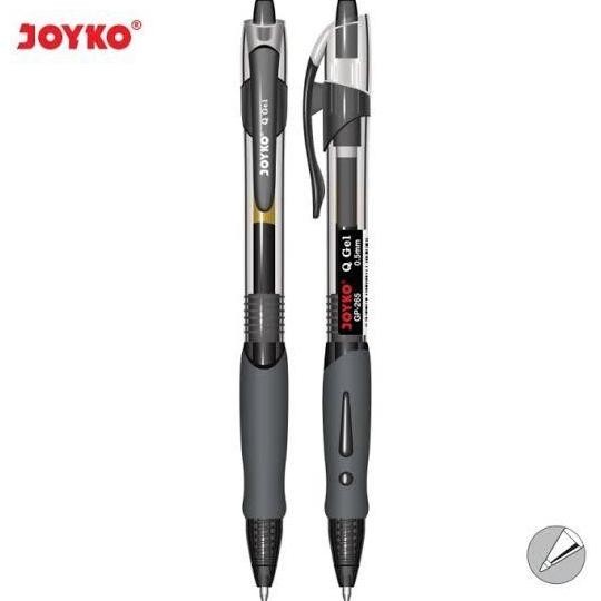 

(1 Pak Isi 12Pcs) Bolpen Bolpoin Pena Gel pen pulpen pena joyko Q gel gp-265 0,5 mm hitam Black Tinta Stationery