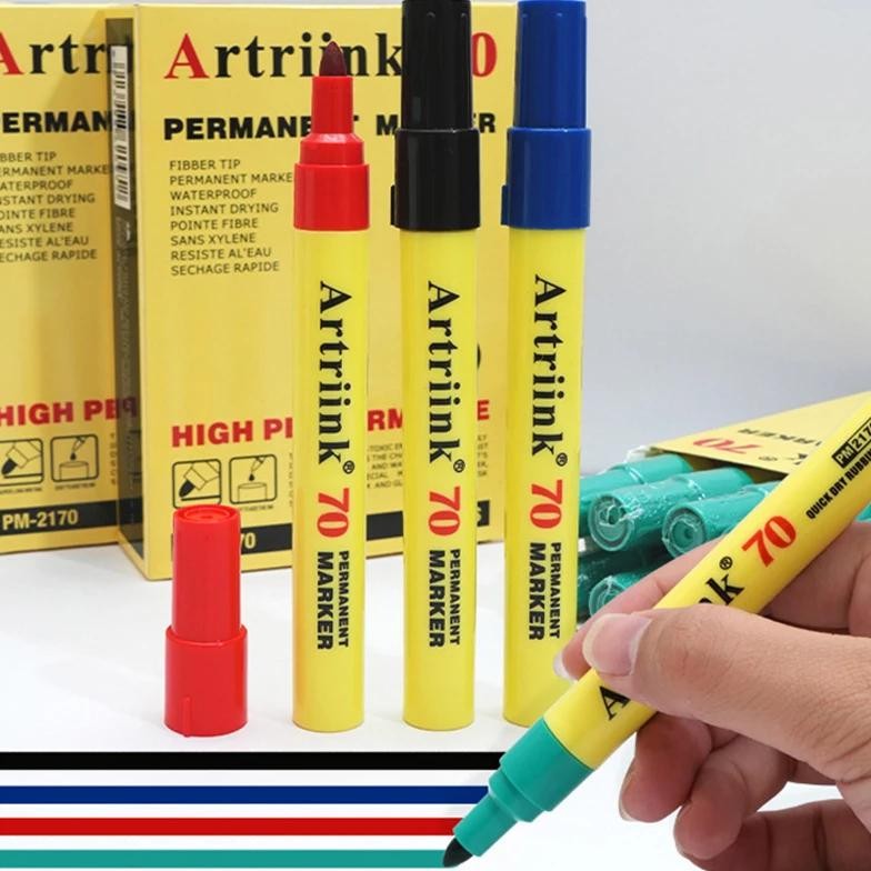 

1Pcs Permanent Marker,Waterproof,Quick Dry,Oil-Based Ink,Black,Blue,Red,Green,Industrial Markers,Line Drawing Pen