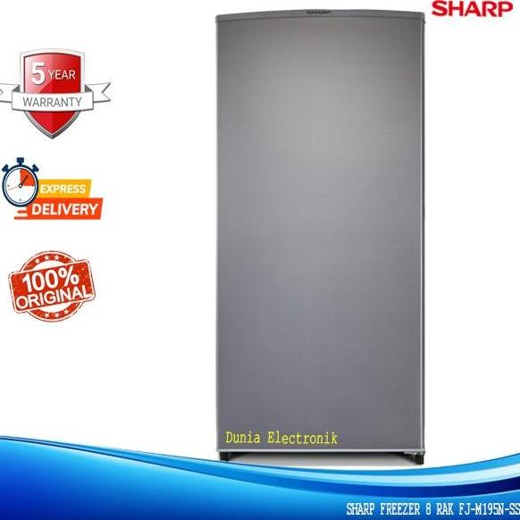 NEW SHARP Freezer 8 Rak FJ-M195N-SS Low Watt Stand Freezer