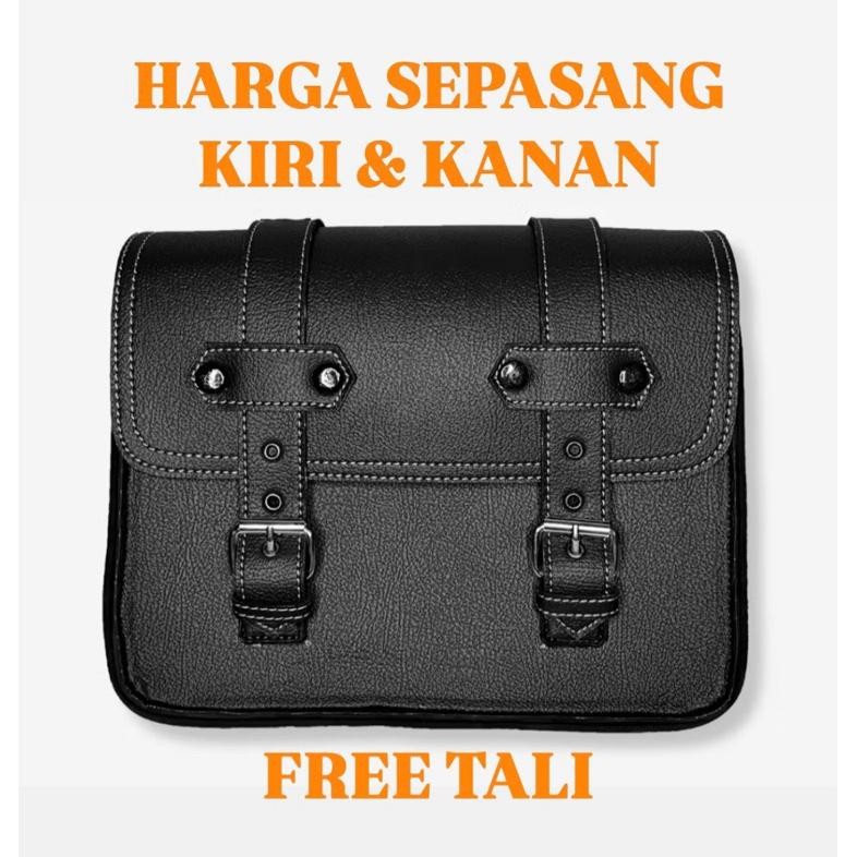 Tas samping sidebag motor klasik custom w175 royal enfield benelli bmw norton bsa re xsr cb100 c70 s