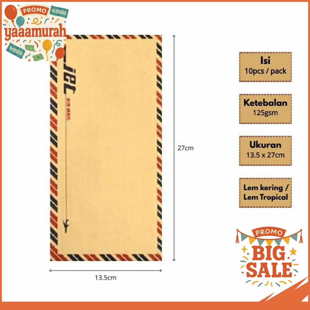 

AMPLOP COKLAT SUPER KABINET KIKY 304 AIRMAIL LEM 125GR ISI 10