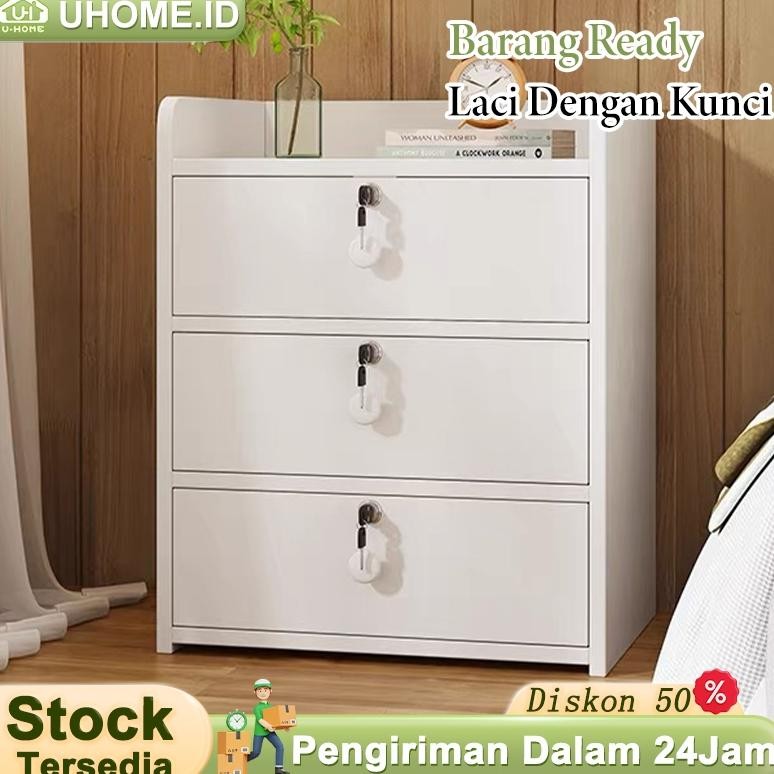 Meja Nakas Dengan Kunci Laci Meja Meja Kamar Aesthetic Nakas Minimalis Bedside Table Meja Nakas Kayu