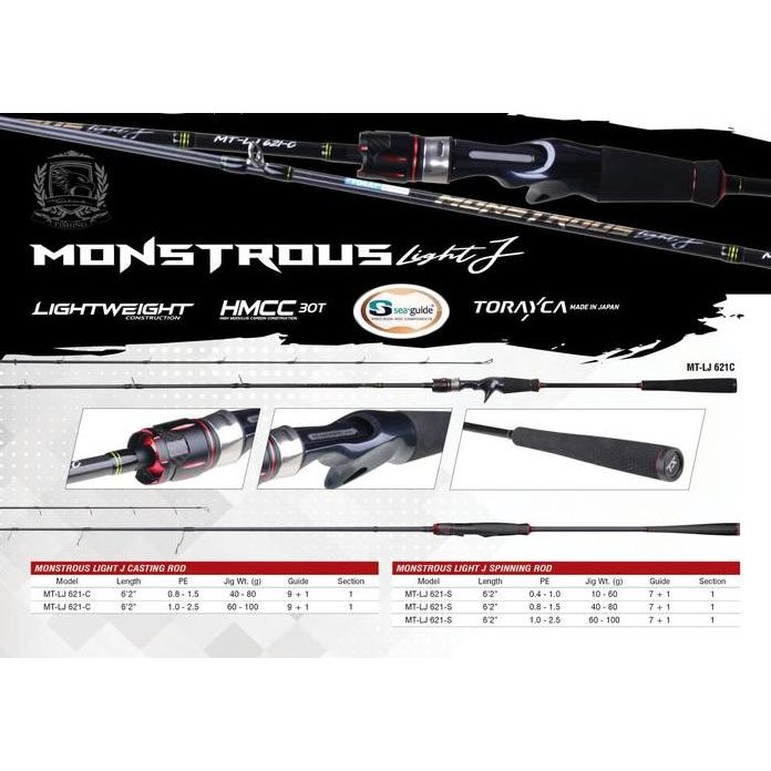 

Terlaris Joran Light Jig Seahawk Monstrous One Piece 621Sp 621Bc Pe0.4-1.0 Pe0.8-1.6 Pe1.0-2.5 Free Pipa Rod Jigging