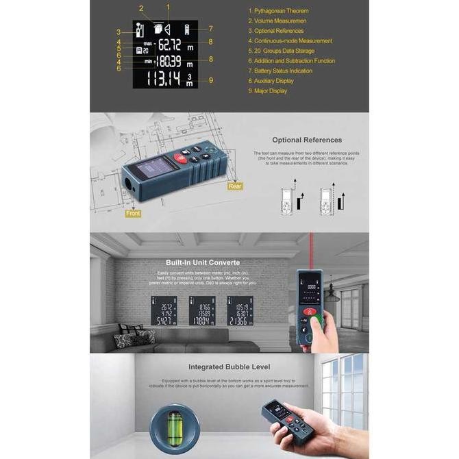 

[COD] Pengukur Jarak Laser Distance Meter - KXL-D40/D100 Kualitas Original