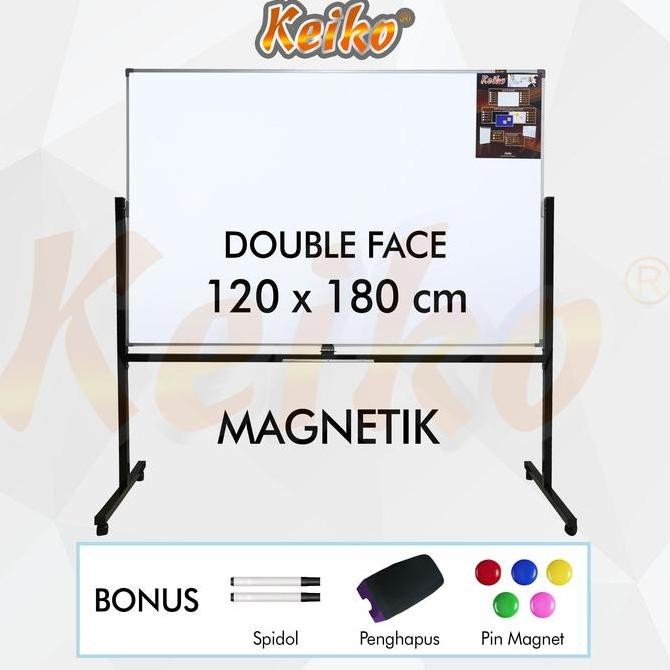 

Papan Tulis Whiteboard Standing Magnet Double Face Keiko 120 x 180 cm Kualitas Original