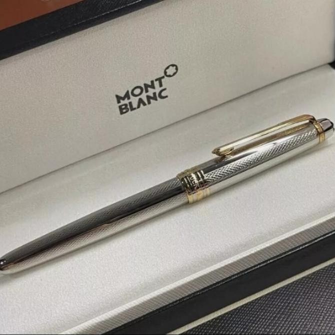 

Ballpoint Mewah Business Work MB Meisterstuc Silver Brush Lengkap Dengan Box Exlusive Kualitas Original