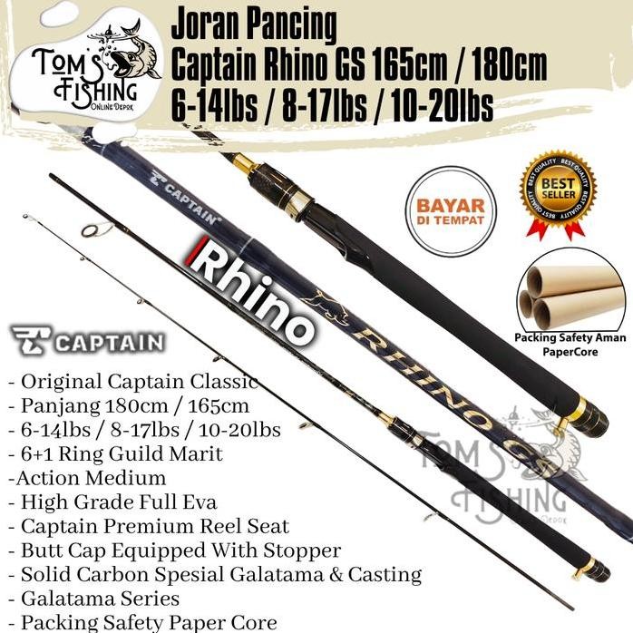

Terlaris Joran Pancing Captain Rhino Gs 165Cm / 180Cm ( 6-14Lbs - 10-20Lbs ) Carbon Solid - Toms Fishing