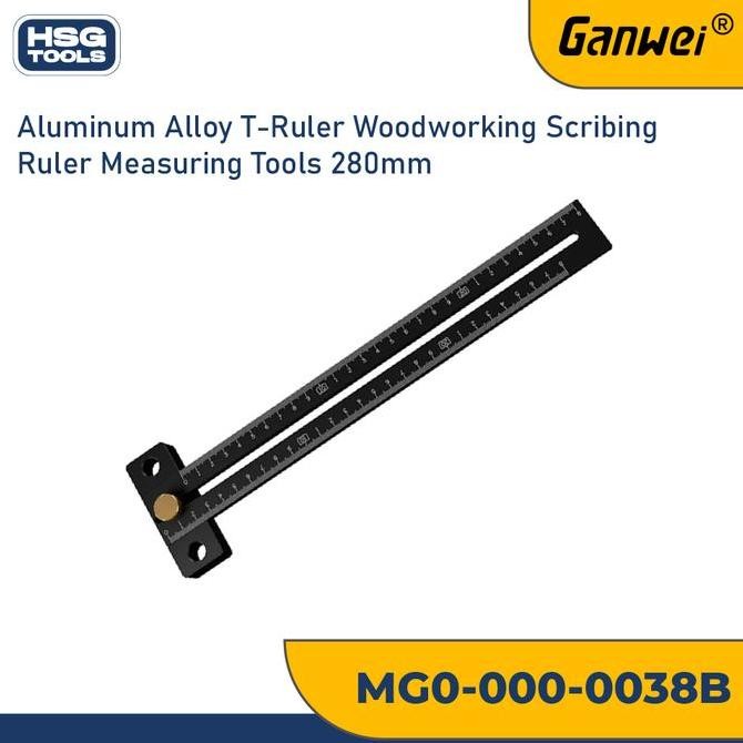 

GANWEI 0038B PENGGARIS T ALUMINUM WOODWORKING SCRIBE T-RULER 280MM Kualitas Original