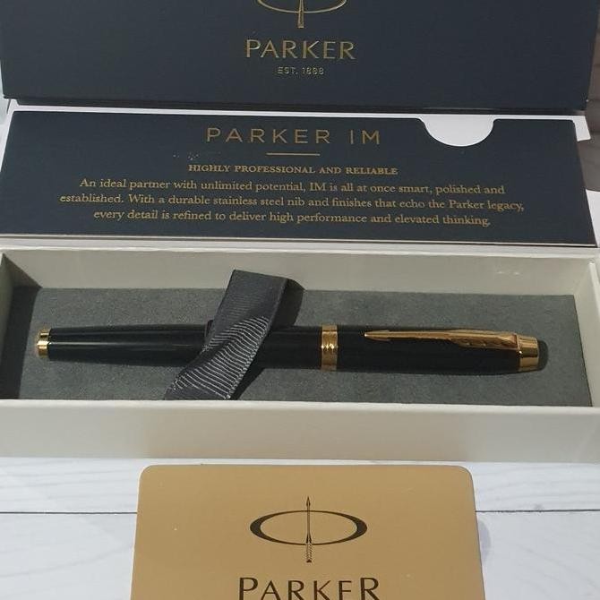 

Pulpen Parker Original IM New LQ Black GT Roller Ball Free Grafir Nama Stationery Kualitas Original