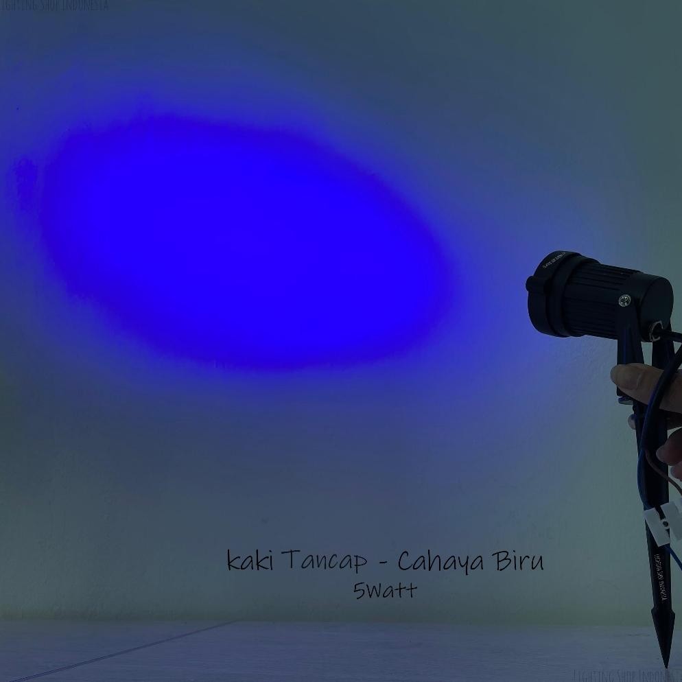 Lampu taman sorot led 5w warm white biru hijau ungu waterproof outdoor