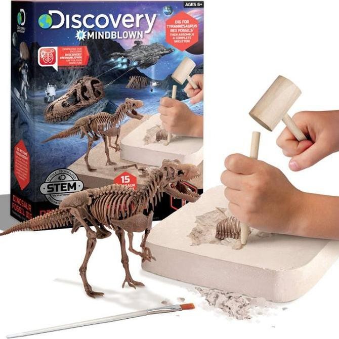 Discovery Mindblown Dinosaur T-Rex Excavation Kit Skeleton Fossil Dig Kualitas Original