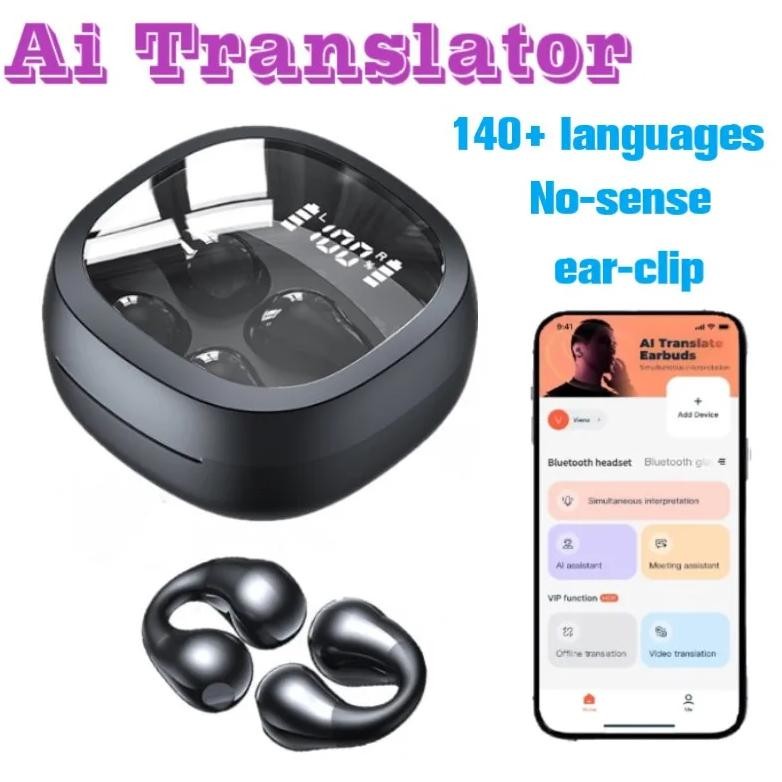 

Lightweight Open-fit Bluetooth Earphone with Ai Translation Smart Clip-on Multi-functional Translator TWS Earbuds