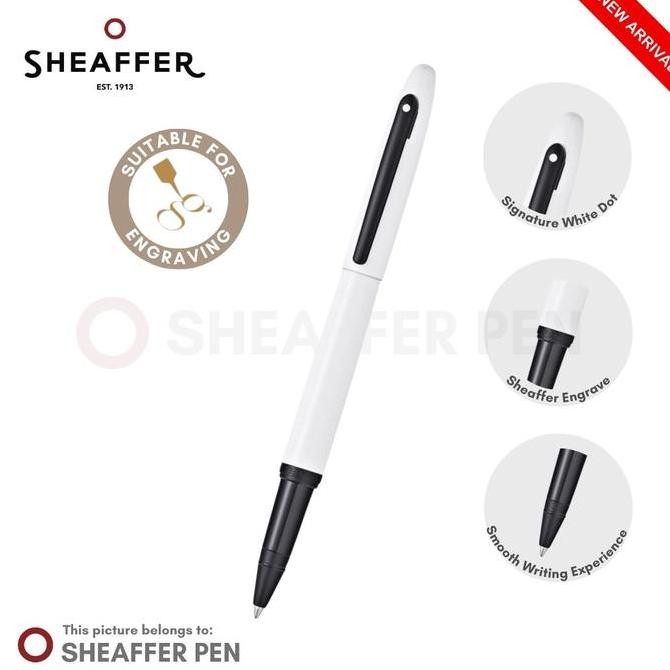 

Sheaffer VFM Gloss White Lacquer Featuring Black Trim Rollerball Kualitas Original