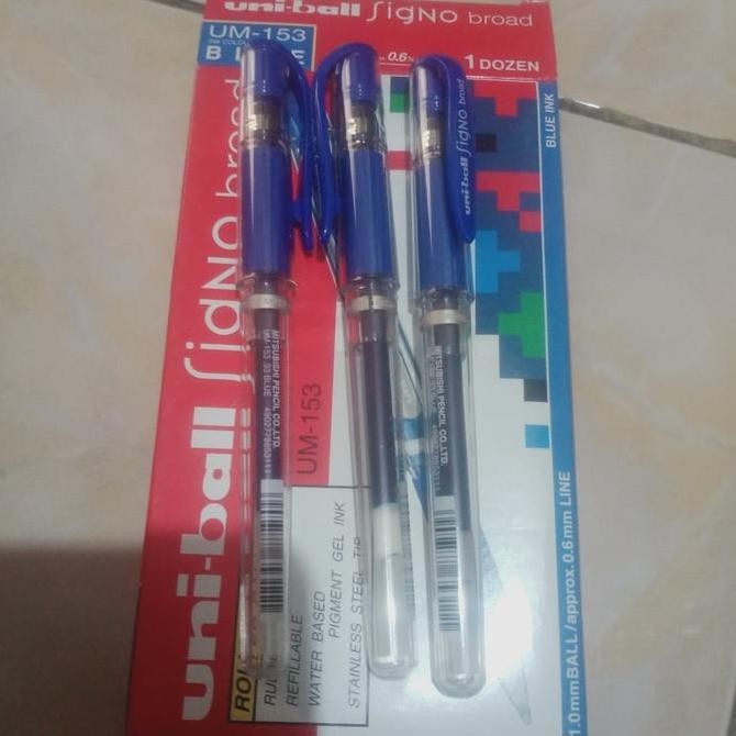 

pulpen gell uniball signo broad UM - 153 /pen uniball ink 1.0 mm Kualitas Original