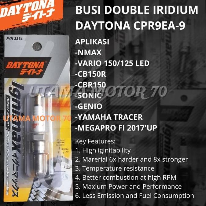 Promo Busi Daytona Double Iridium CPR9EA-9 COD
