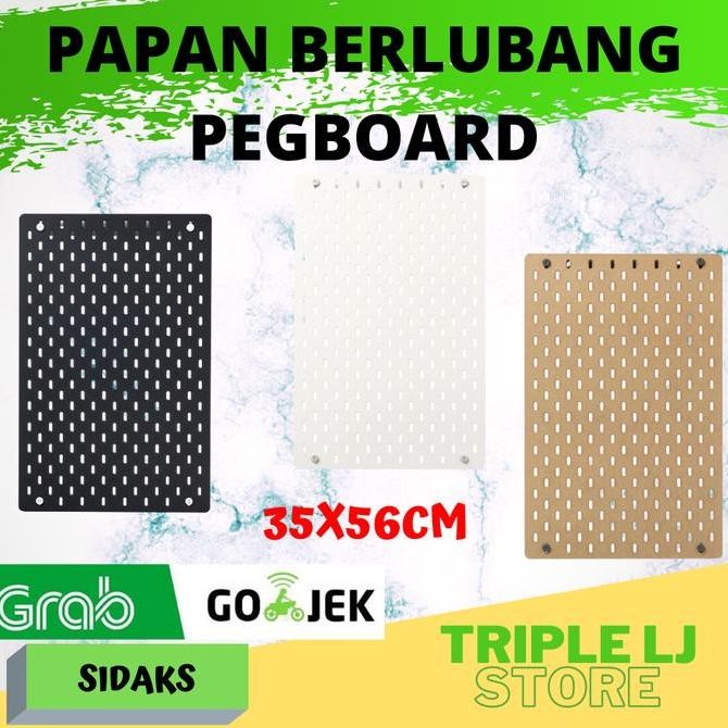 

Papan Berlubang Pegboard Gantung Tempel Dinding 36x56cm Pth Htm Cklt Kualitas Original