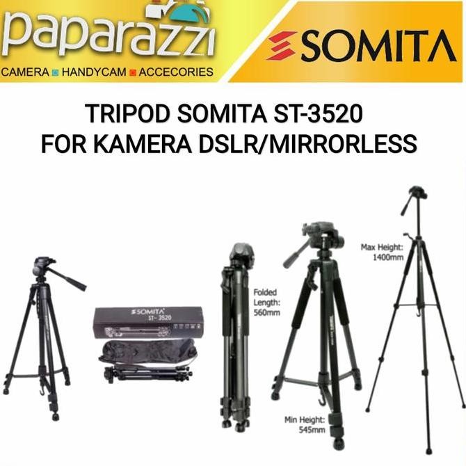 TRIPOD SOMITA ST-3520/TRIPOD SOMITA ST3520/TRIPOD KAMERA DSLR/MIRROLES Kualitas Original