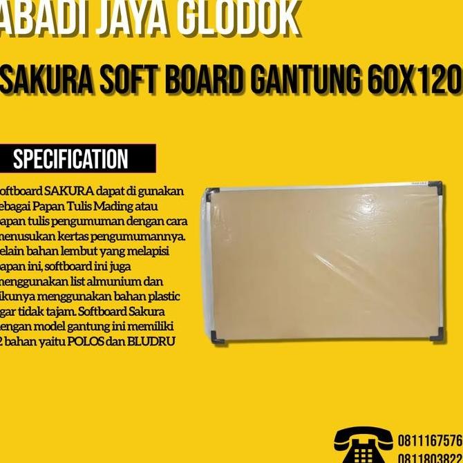 

SOFT BOARD GANTUNG 60X120 Kualitas Original