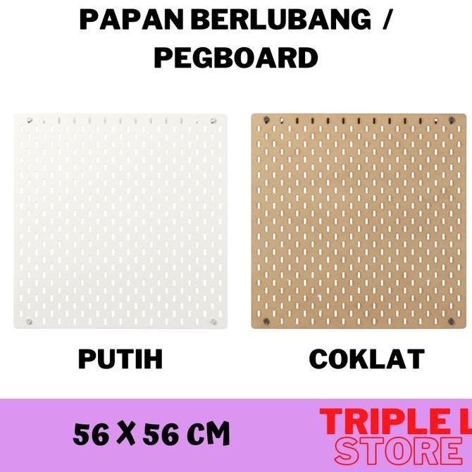 

Papan Berlubang Pergboard Tempel Dinding 56x56 cm Kualitas Original
