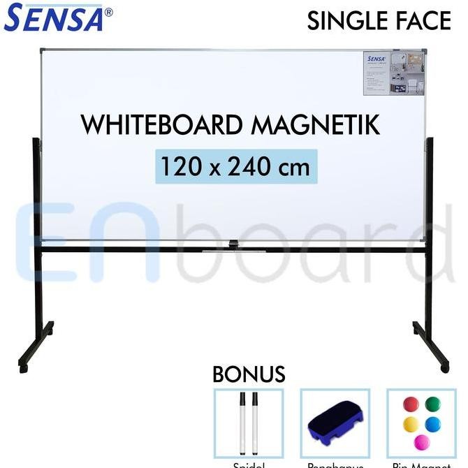 

Papan Tulis Whiteboard Standing Magnet Single Face Sensa 120 x 240 cm Kualitas Original