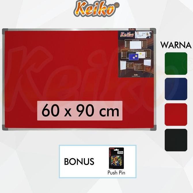 

Softboard Cork Board / Papan Mading Gantung Bludru Keiko 60 x 90 cm Kualitas Original