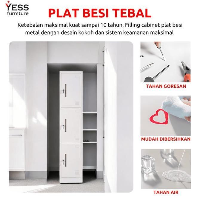 

Loker Locker Lemari Filling Cabinet Besi Kantor Atria Sterling 3 Pintu Kualitas Original