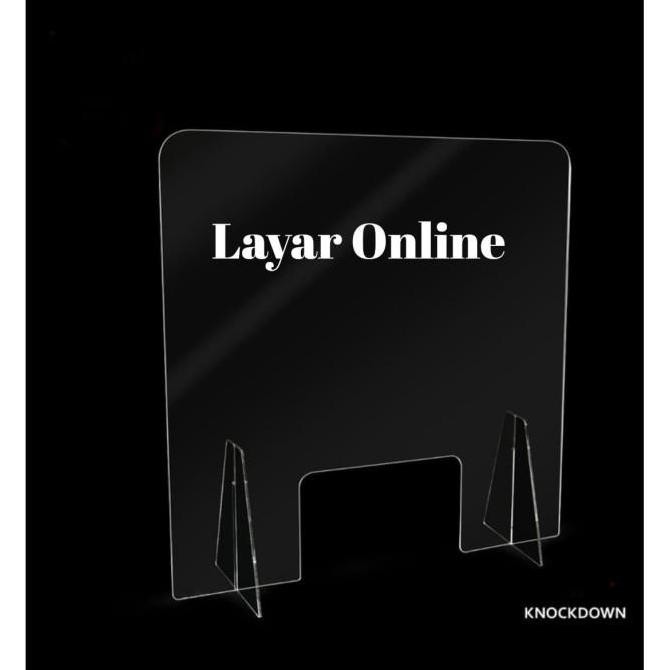 

Sekat Acrylic 4mm 110x80cm Meja Partisi Teller Kasir Kualitas Original