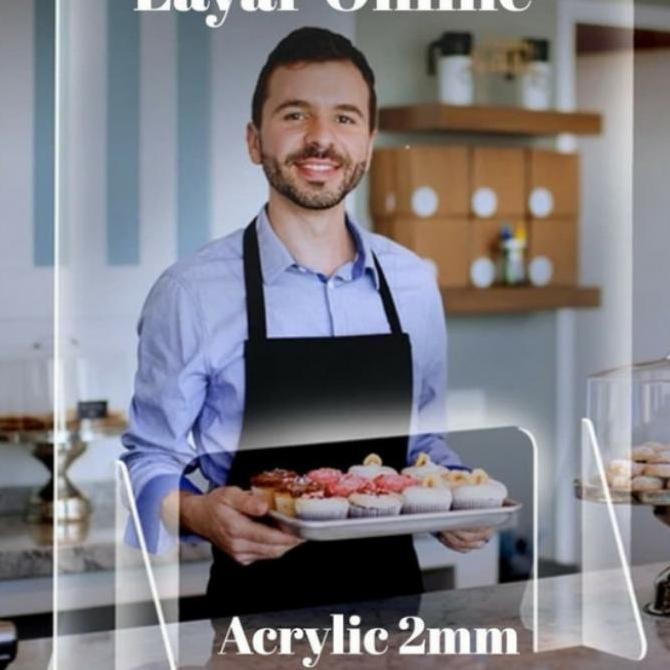 

Sekat meja / sekat acrylic / sekat anti corona uk. 100x80cm Kualitas Original