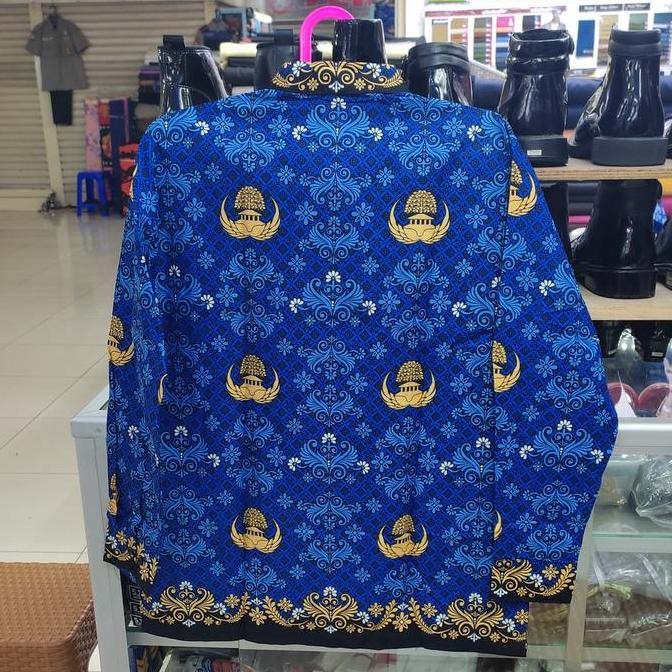 Promo / Terlaris batik korpri terbaru kerah hitam pria Terbaik