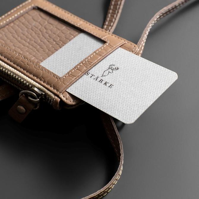 

Lanyard Motif Croco ID Card Holder Name Tag Kulit Asli Hustle Hog II Kualitas Original