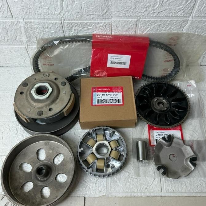 Paket Komplit CVT(KVB) + Kipas Assy Buat Motor Vario 110 Cw, Techno, Agnes, Karbu, Vario 110 Karbu K