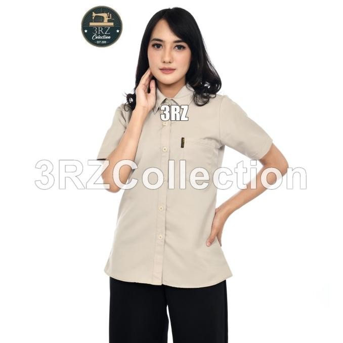 Promo / Terlaris Kemeja Pabrik Biru Muda Wanita Baju Pabrik Wanita Baju Kerja PDH Wanita Terbaik
