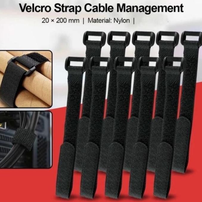 

strap cable management 20 x 200 mm nylon strap pengikat dan perekat serbaguna