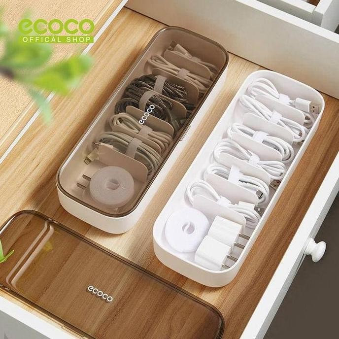 

ECOCO Data Cable Storage Box - Kotak Organizer Penyimpanan Kabel Charger Listrik USB Stop Kontak Earphone Multifungsi Cocok untuk Traveling