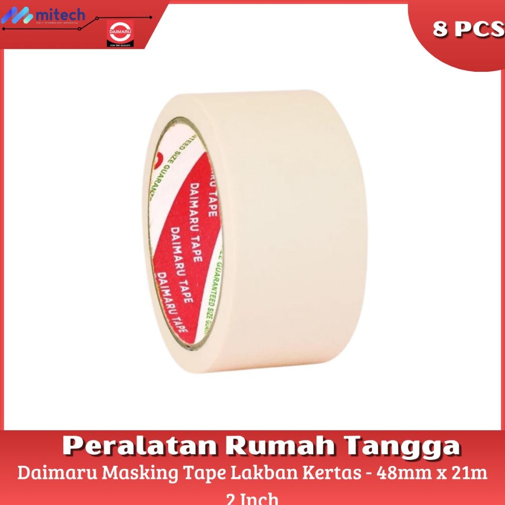 

LINDU Daimaru Masking Tape 2 Inch 48mm x 21m - 8 Pcs / Lakban Kertas