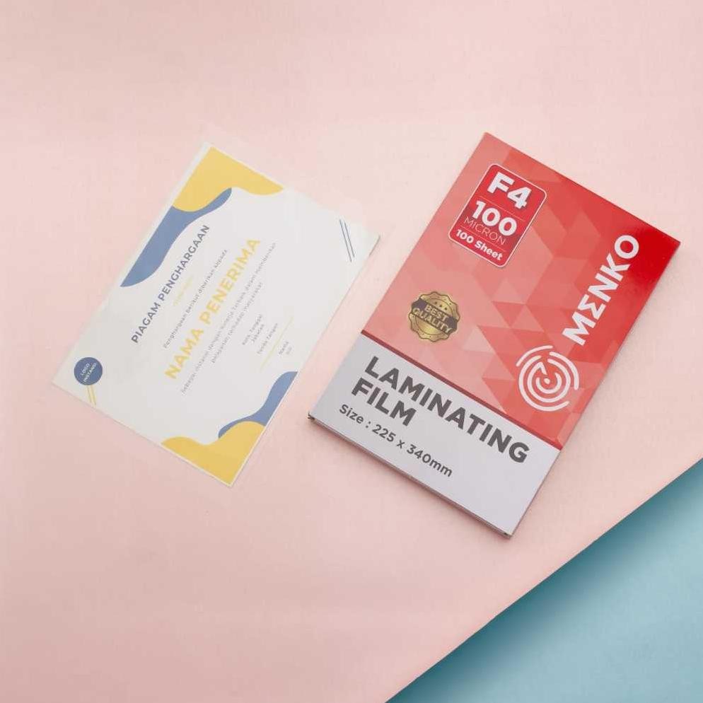 

LINDU MENKO Laminating Film / Plastik Laminating MENKO / Plastik Sertifikat / Plastik Ijazah F4 isi 100 Lembar