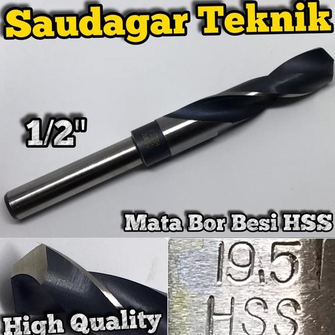 Mata Bor Besi 19.5mm Bisa Bor Tangan Reduced Shank 19,5 mm 1/2"