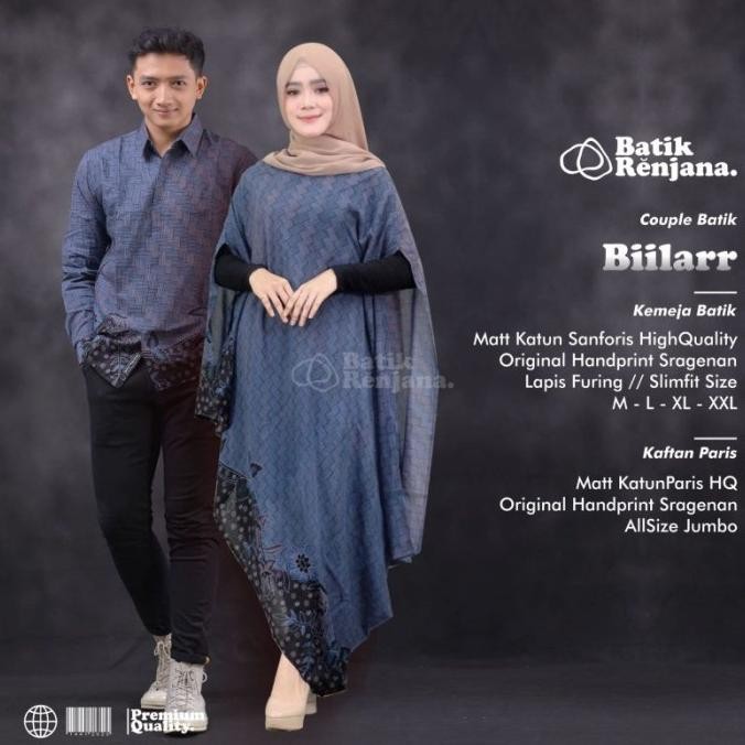 Couple (Sarimbit) Kaftan Motif Batik Solo Ori Bahan Paris Premium