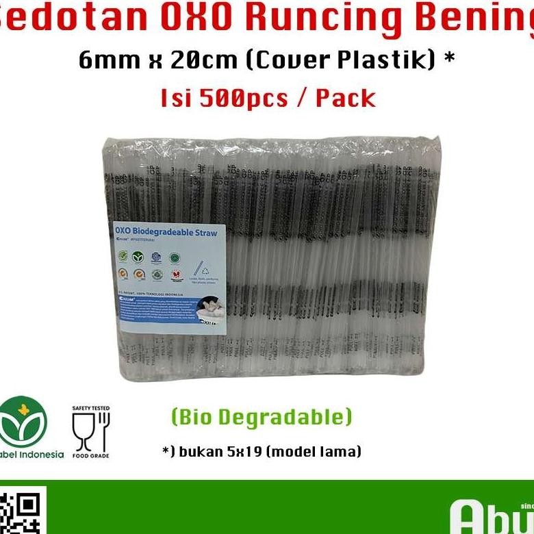 Sedotan Runcing Bening 6Mm Cover Plastik Isi Pcs