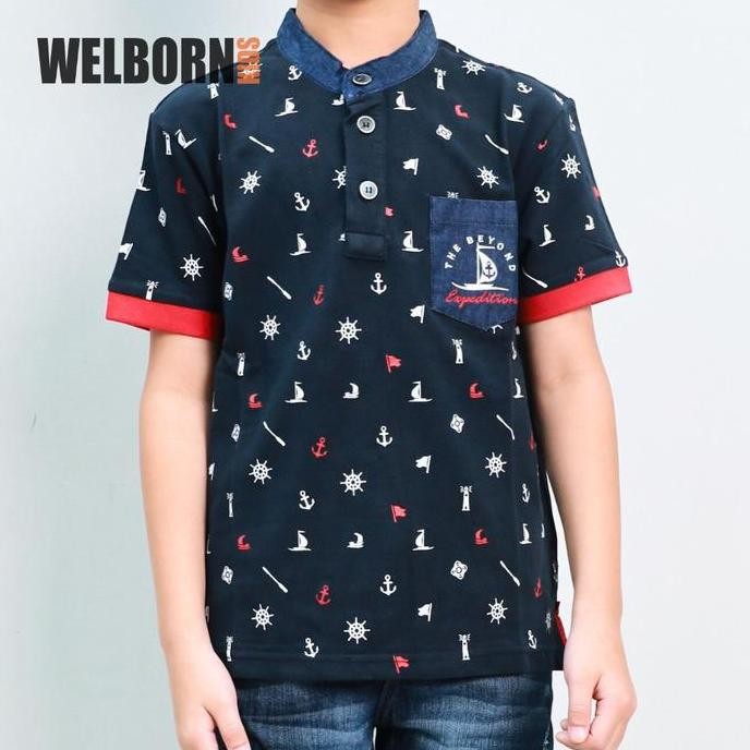 Grosir Welborn Kids Polo Shirt Sailor Navy
