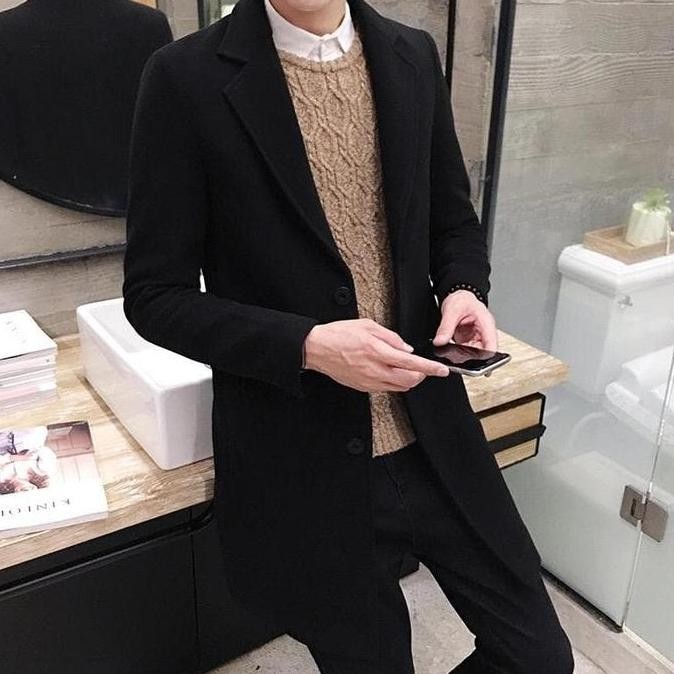 Promo Coat Wool Pria Musim Dingin