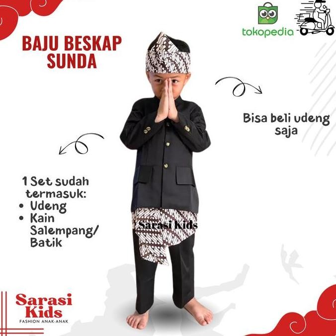 Baju adat sunda beskap jawa sunda jas hitam anak kostum adat sunda [terbaik]