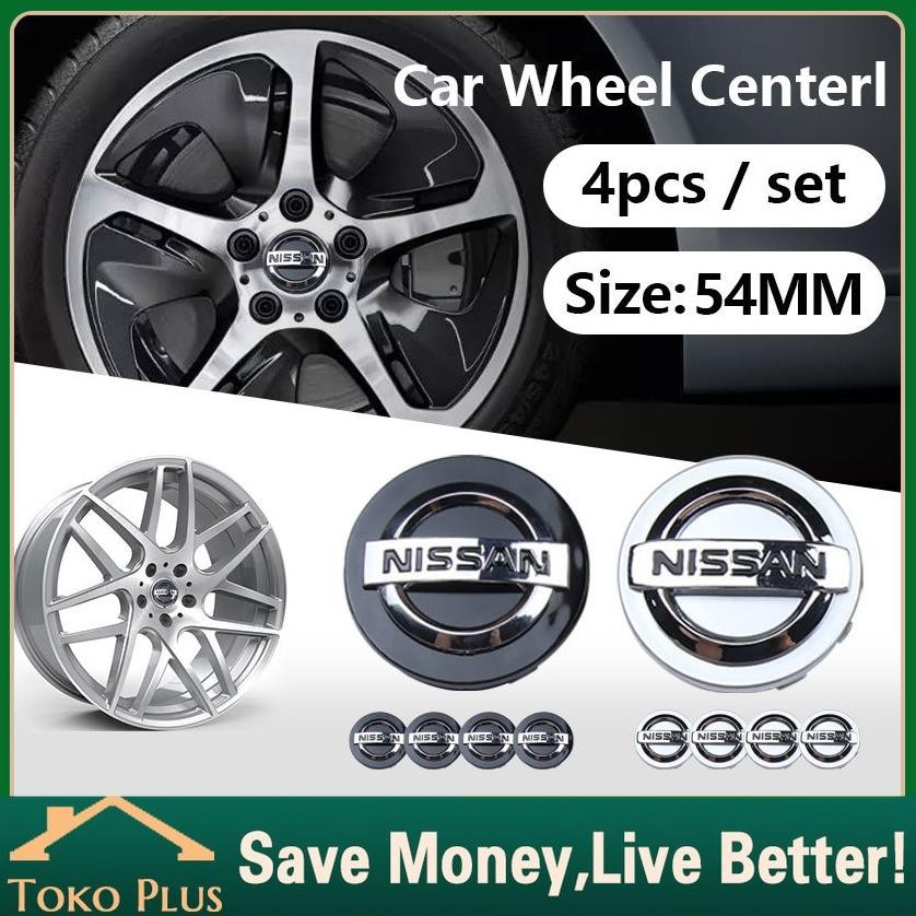 TERMURAH 4PCS/54MM Dop Velg Car Center Caps Logo Emblem NISSAN Velg Dop Roda Tempel Ban Pelek Mobil 