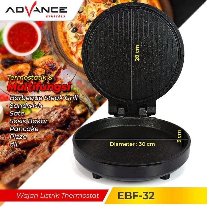 CODAdvance EBF-32 Wajan Pemanggang Listrik Alat Pemanggang Daging dan Membuat Pizza serbaguna