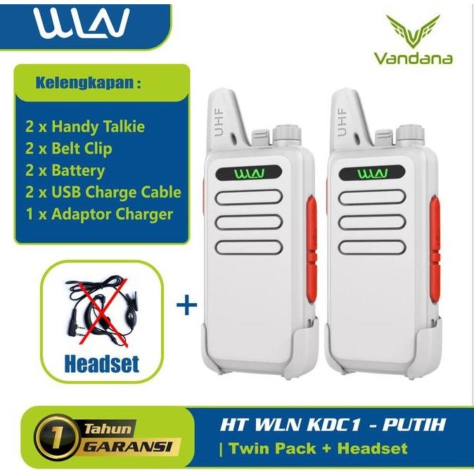 HT WLN KD C1 WARNA PUTIH ISI 2 UNIT TANPA HEADSET