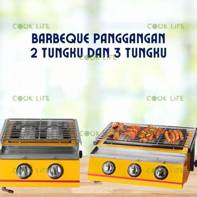 Alat Pemanggang Barbeque Matsunichi 2 & 3 Tungku Griller Trio BBQ Grill Paket Regulator Gas Kompor P